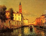 Famous Canal Paintings - Gondola on a Venetian Canal